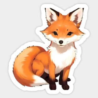 Red Fox: Graceful Elegance of Nature's Wild Canine Sticker